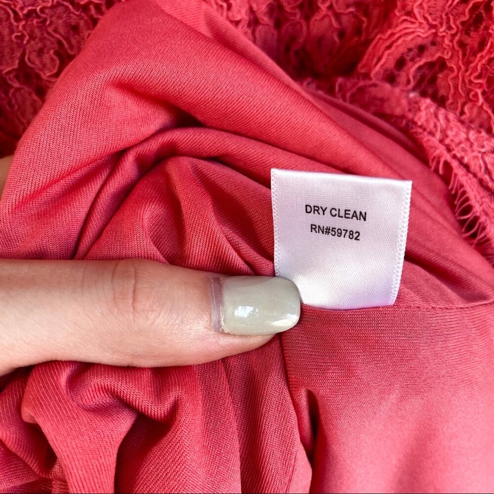 Adrianna Papell Coral Lace Dress Size‎ 6 Petite - Picture 7 of 7